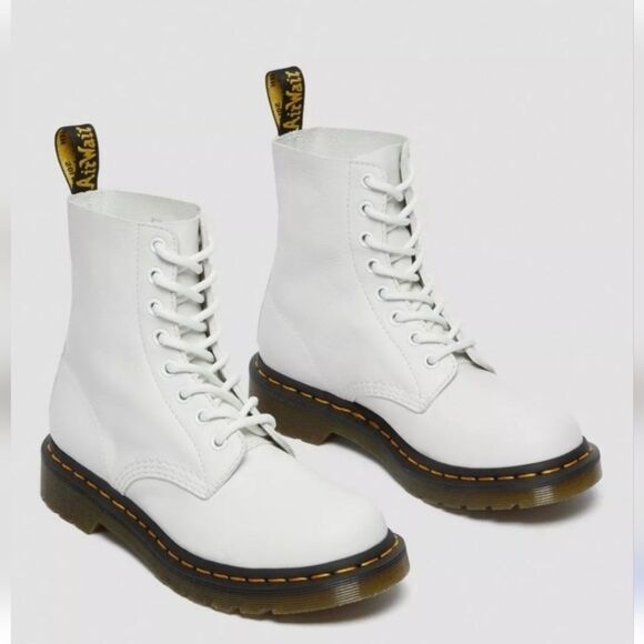 Dr. Martens White Heeled Boots - Picture 2 of 15